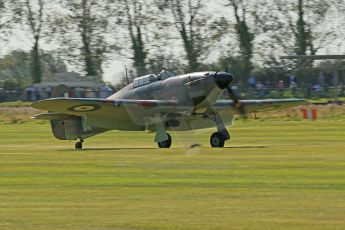 © 2012 Octane Photographic Ltd. Goodwood Revival. September 15th 2012. Hurricane landing. Digital Ref : 0521cb1d9935