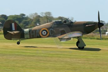 © 2012 Octane Photographic Ltd. Goodwood Revival. September 15th 2012. Hurricane landing. Digital Ref : 0521cb1d9965