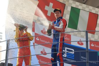 (c) World Copyright www.octanephotos.co.uk 2012 Monza GP2 Sprint Race - Jolyon Palmer takes 3rd place on the poduim.