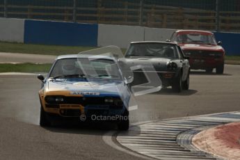 © Octane Photographic Ltd. HSCC Donington Park 17th March 2012. 70’s Road Sports Championship. Will Morton - Alfa Romeo 2000 GTV, Robert Barter - Jensen Healey and Howard Bentham - Lotus Elan. Digital ref : 0239lw7d3665