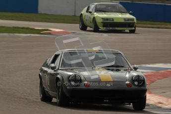 © Octane Photographic Ltd. HSCC Donington Park 17th March 2012. 70’s Road Sports Championship. James Dean - Lotus Europa followed by Mark Bennett - Renault Alpine A310. Digital ref : 0239lw7d3677