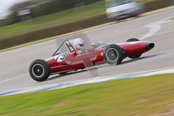 © Octane Photographic Ltd. HSCC Donington Park 17th March 2012. Historic Formula Junior Championship (Rear engine).. Andrew Hibberd - Lotus 22. Digital ref : 0243cb1d7537