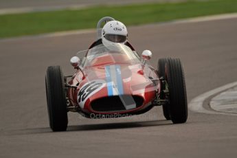 © Octane Photographic Ltd. HSCC Donington Park 17th March 2012. Historic Formula Junior Championship (Rear engine).. Mike Gregory - De Tomaso ISIS. Digital ref : 0243cb7d4649