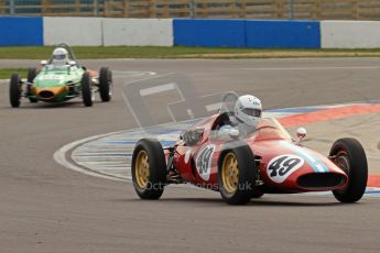 © Octane Photographic Ltd. HSCC Donington Park 17th March 2012. Historic Formula Junior Championship (Rear engine).. Mike Gregory - De Tomaso ISIS. Digital ref : 0243lw7d6594