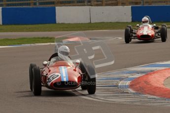 © Octane Photographic Ltd. HSCC Donington Park 17th March 2012. Historic Formula Junior Championship (Rear engine).. Mike Gregory - De Tomaso ISIS. Digital ref : 0243lw7d6759