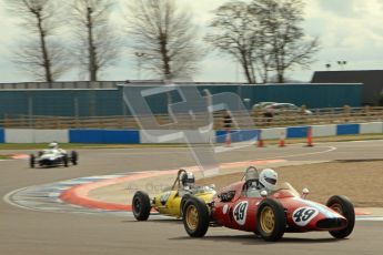 © Octane Photographic Ltd. HSCC Donington Park 17th March 2012. Historic Formula Junior Championship (Rear engine).. Mike Gregory - De Tomaso ISIS. Digital ref : 0243lw7d6832
