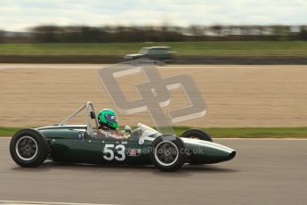 © Octane Photographic Ltd. HSCC Donington Park 17th March 2012. Historic Formula Junior Championship (Rear engine).. Sam Wilson - Cooper T59. Digital ref : 0243lw7d6915