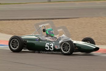 © Octane Photographic Ltd. HSCC Donington Park 17th March 2012. Historic Formula Junior Championship (Rear engine).. Sam Wilson - Cooper T59. Digital ref : 0243lw7d7319