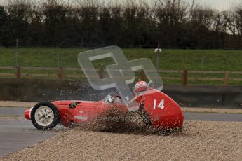 © Octane Photographic Ltd. HSCC Donington Park 17th March 2012. Historic Formula Junior Championship (Front engine). Crispian Besley - Elva 100. Digital ref : 0241lw7d5593