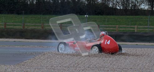 © Octane Photographic Ltd. HSCC Donington Park 17th March 2012. Historic Formula Junior Championship (Front engine). Crispian Besley - Elva 100. Digital ref : 0241lw7d5596