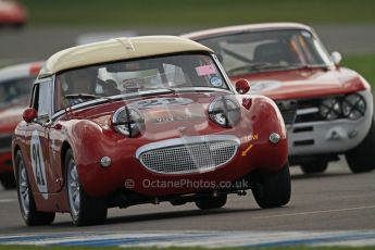 © Octane Photographic Ltd. HSCC Donington Park 17th March 2012. Historic Road Sports Championship. Peter Chape - Austin Healey Mk1. Digital ref : 0242cb7d4219