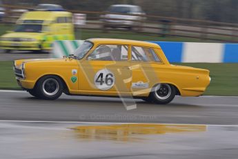 © Octane Photographic Ltd. HSCC Donington Park 18th March 2012. Historic Touring car Championship (over 1600cc). Dan Cox - Ford Lotus Cortina. Digital ref : 0249lw7d0168