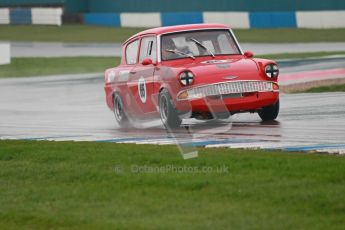 © Octane Photographic Ltd. HSCC Donington Park 18th May 2012. Historic Touring car Championship (up to 1600cc). Andrew Law - Ford Anglia 105E. Digital ref : 0246cb1d7957