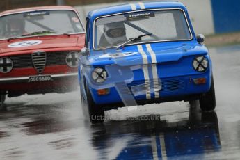 © Octane Photographic Ltd. HSCC Donington Park 18th May 2012. Historic Touring car Championship (up to 1600cc). Simon Benoy - Hillman Imp. Digital ref : 0246cb7d5592