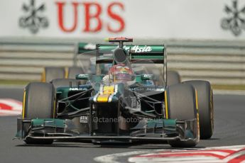 © 2012 Octane Photographic Ltd. Hungarian GP Hungaroring - Sunday 29th July 2012 - F1 Race. Caterham CT01 - Heikki Kovalainen and Vitaly Petrov. Digital Ref :
