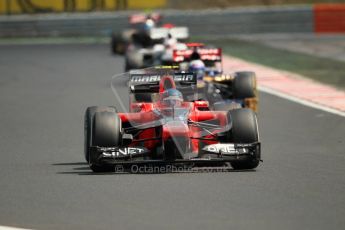 © 2012 Octane Photographic Ltd. Hungarian GP Hungaroring - Sunday 29th July 2012 - F1 Race. Marussia MR01 - Charles Pic and Toro Rosso STR7 - Daniel Ricciardo. Digital Ref :