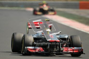 © 2012 Octane Photographic Ltd. Hungarian GP Hungaroring - Sunday 29th July 2012 - F1 Race. McLaren MP4/27 - Lewis Hamilton and Lotus E20 - Romain Grosjean. Digital Ref :