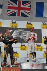 © 2012 Octane Photographic Ltd. Hungarian GP Hungaroring - Sunday 29th July 2012 - F1 Podium. Lewis Hamilton - Race winner and Kimi Raikkonen, 2nd. Digital Ref :