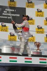 © 2012 Octane Photographic Ltd. Hungarian GP Hungaroring - Sunday 29th July 2012 - F1 Podium. Lewis Hamilton - Race winner, sprays the champaign. Digital Ref :