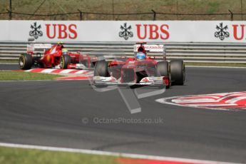 © 2012 Octane Photographic Ltd. Hungarian GP Hungaroring - Sunday 29th July 2012 - F1 Race. Ferrari F2012 - Fernando Alonso and Felipe Massa. Digital Ref :