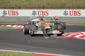 © 2012 Octane Photographic Ltd. Hungarian GP Hungaroring - Sunday 29th July 2012 - F1 Race. Force India VJM05 - Nico Hulkenberg and Red Bull RB8 - Mark Webber. Digital Ref :