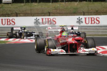© 2012 Octane Photographic Ltd. Hungarian GP Hungaroring - Sunday 29th July 2012 - F1 Race. Ferrari F2012 - Felipe Massa and Williams FW34 - Pastor Maldonado and Bruno Senna. Digital Ref :