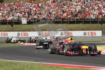 © 2012 Octane Photographic Ltd. Hungarian GP Hungaroring - Sunday 29th July 2012 - F1 Race. Red Bull RB8 - Mark Webber and Williams FW34 - Bruno Senna. Digital Ref :