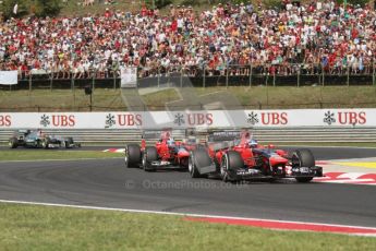 © 2012 Octane Photographic Ltd. Hungarian GP Hungaroring - Sunday 29th July 2012 - F1 Race. Marussia MR01 - Charles Pic and Timo Glock. Digital Ref :