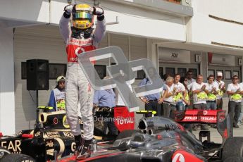 © 2012 Octane Photographic Ltd. Hungarian GP Hungaroring - Sunday 29th July 2012 - F1 Race winner. McLaren MP4/27 - Lewis Hamilton. Digital Ref :