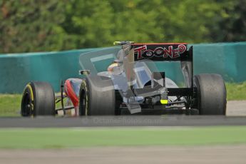 © 2012 Octane Photographic Ltd. Hungarian GP Hungaroring - Friday 27th July 2012 - F1 Practice 2. McLaren MP4/27 - Lewis Hamilton with the new "Tooned" logo of McLaren Animation. Digital Ref : 0429lw7d6312