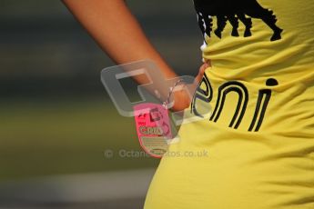 © Octane Photographic Ltd 2012. Hungarian GP - GP2 Race 2 - Sunday 29th July 2012. Grid pass on a grid girl. Digital Ref : 0436cb7d1064