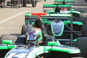 © 2012 Octane Photographic Ltd. Hungarian GP Hungaroring - Saturday 28th July 2012 - GP3 Qualifying - Status Grand Prix line up - Marlon Stockinger, Lewis Williamson and Alice Powell. Digital Ref : 0428cb7d0249