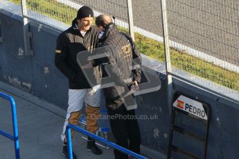 © 2012 Octane Photographic Ltd. Jerez Winter Test Day 1 - Tuesday 7th February 2012. HRT - Pedro de la Rosa on the pitwall. Digital Ref : 0217lw7d2989