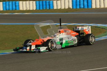 © 2012 Octane Photographic Ltd. Jerez Winter Test Day 1 - Tuesday 7th February 2012. Force India VJM05 - Paul di Resta. Digital Ref : 0217lw7d3066