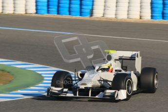 © 2012 Octane Photographic Ltd. Jerez Winter Test Day 1 - Tuesday 7th February 2012. HRT F111 - Pedro de la Rosa. Digital Ref : 0217lw7d3169