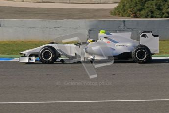 © 2012 Octane Photographic Ltd. Jerez Winter Test Day 1 - Tuesday 7th February 2012. HRT F111 - Pedro de la Rosa. Digital Ref : 0217lw7d3530