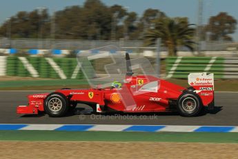 © 2012 Octane Photographic Ltd. Jerez Winter Test Day 1 - Tuesday 7th February 2012. Ferrari F2012 - Felipe Massa. Digital Ref : 0217lw7d3623