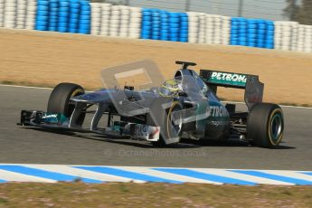 © 2012 Octane Photographic Ltd. Jerez Winter Test Day 1 - Tuesday 7th February 2012. Mercedes MGP W02 - Nico Rosberg. Digital Ref : 0217lw7d3799
