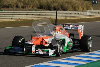 © 2012 Octane Photographic Ltd. Jerez Winter Test Day 1 - Tuesday 7th February 2012. Force India VJM05 - Paul di Resta. Digital Ref : 0217lw7d3838