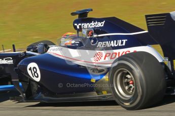 © 2012 Octane Photographic Ltd. Jerez Winter Test Day 1 - Tuesday 7th February 2012. Williams FW34 - Pastor Maldonado running with what is probably a thermal camera to monotor the new exhaust system. Digital Ref : 0217lw7d3902