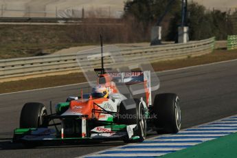 © 2012 Octane Photographic Ltd. Jerez Winter Test Day 1 - Tuesday 7th February 2012. Force India VJM05 - Paul di Resta. Digital Ref : 0217lw7d3964