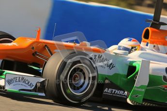 © 2012 Octane Photographic Ltd. Jerez Winter Test Day 1 - Tuesday 7th February 2012. Force India VJM05 - Paul di Resta. Digital Ref : 0217lw7d4283