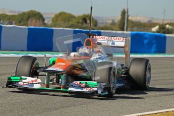 © 2012 Octane Photographic Ltd. Jerez Winter Test Day 1 - Tuesday 7th February 2012. Force India VJM05 - Paul di Resta. Digital Ref : 0217lw7d4318