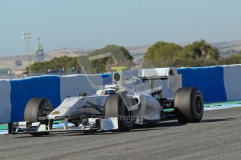 © 2012 Octane Photographic Ltd. Jerez Winter Test Day 1 - Tuesday 7th February 2012. HRT F111 - Pedro de la Rosa. Digital Ref : 0217lw7d4355