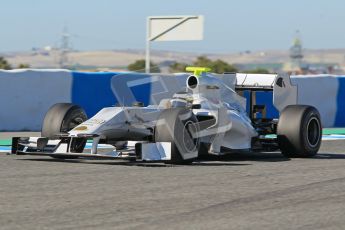 © 2012 Octane Photographic Ltd. Jerez Winter Test Day 1 - Tuesday 7th February 2012. HRT F111 - Pedro de la Rosa. Digital Ref : 0217lw7d4450