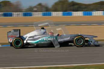 © 2012 Octane Photographic Ltd. Jerez Winter Test Day 1 - Tuesday 7th February 2012. Mercedes MGP W02 - Michael Schumacher. Digital Ref : 0217lw7d4844