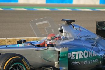 © 2012 Octane Photographic Ltd. Jerez Winter Test Day 2 - Wednesday 8th February 2012. Mercedes MGP W02 - Michael Schumacher. Digital Ref : 0218lw1d5221