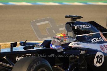 © 2012 Octane Photographic Ltd. Jerez Winter Test Day 2 - Wednesday 8th February 2012. Williams FW34 - Pastor Maldonado. Digital Ref : 0218lw1d5238
