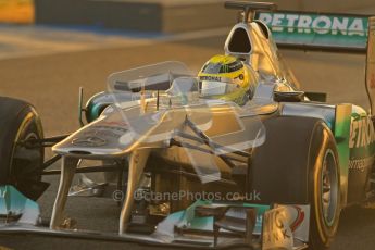 © 2012 Octane Photographic Ltd. Jerez Winter Test Day 3 - Thursday 9th February 2012. Mercedes MGP W02 - Nico Rosberg. Digital Ref : 0219lw1d6204