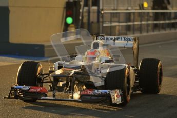 © 2012 Octane Photographic Ltd. Jerez Winter Test Day 3 - Thursday 9th February 2012. Sauber C31 - Sergio Perez. Digital Ref : 0219lw1d6289